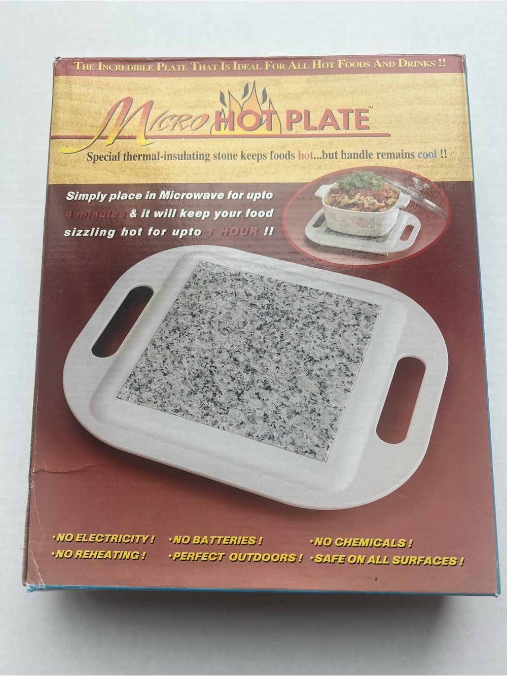 Micro Hot Plate White and Gray Thermal-Insulating stone keeps food hot NEW